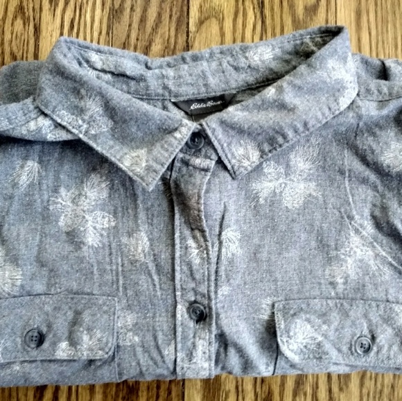 Eddie Bauer Flannel Botanical Shirt, XL - Picture 1 of 4